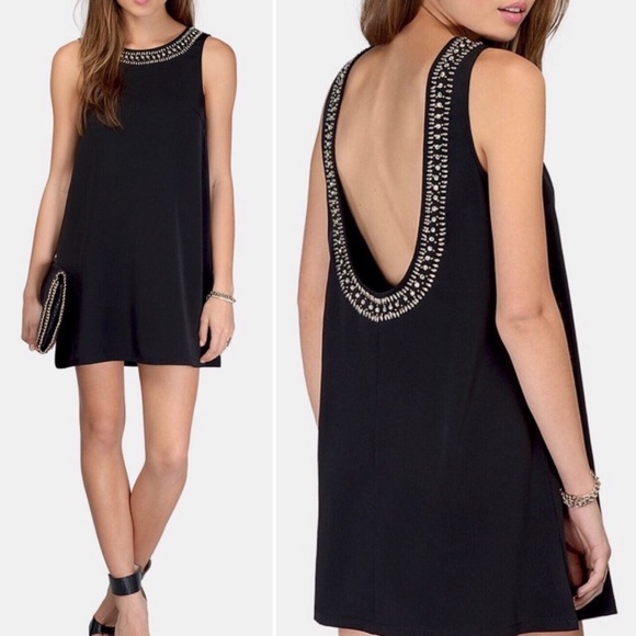Tobi Dresses & Skirts - Tobi Black Eileen Beaded Low Back Shirt Dress (M)